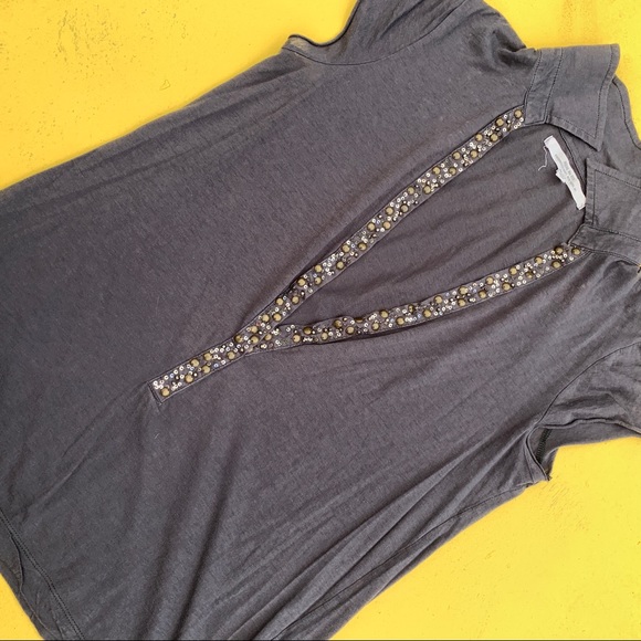 Ruehl 925 blouse beaded top layer short sleeve M - Picture 10 of 10